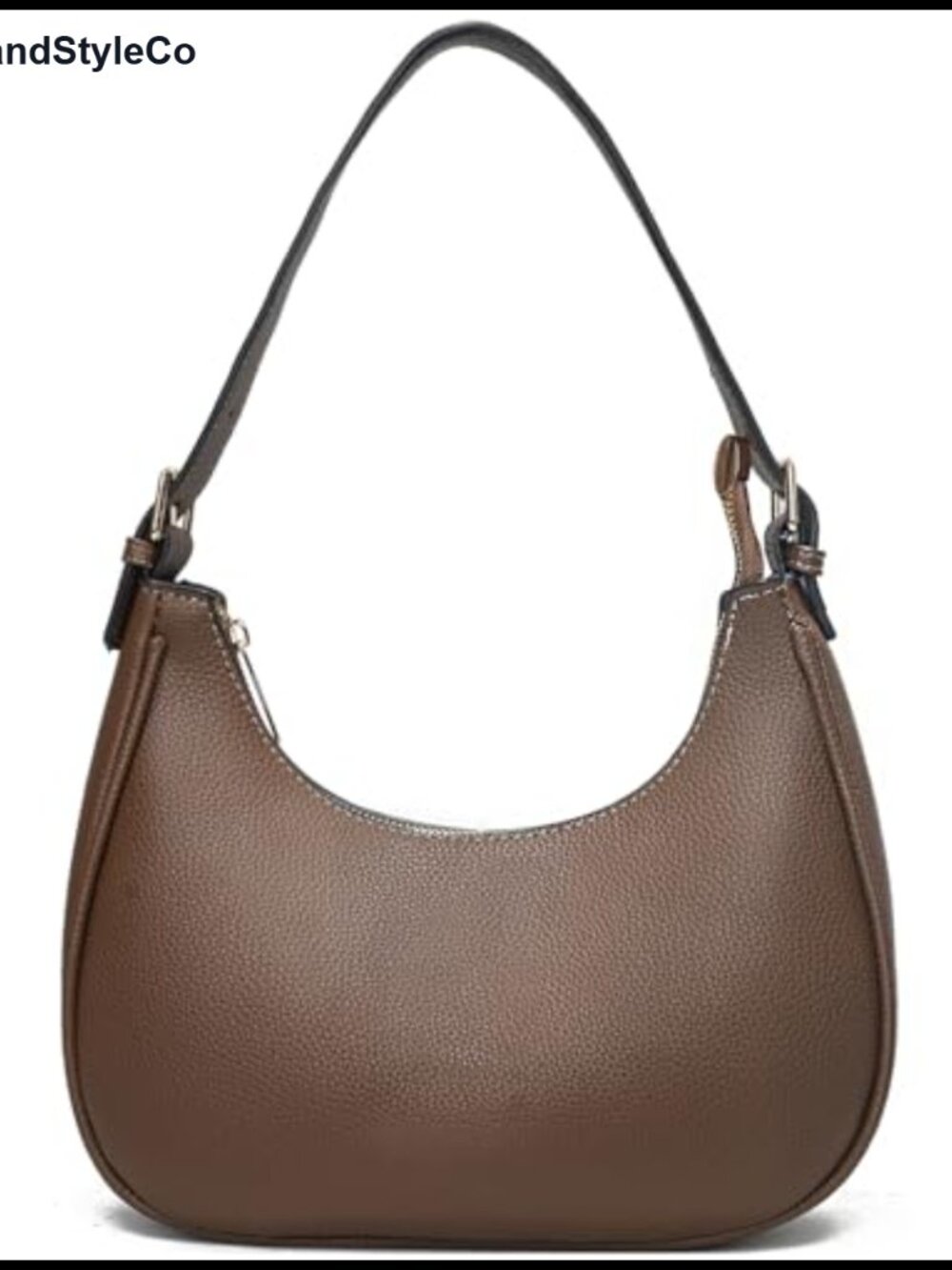 Small Crescent Hobo Shoulder Bag Vegan Leather Underarm Purse Crossbody